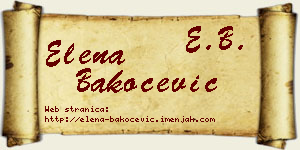 Elena Bakočević vizit kartica